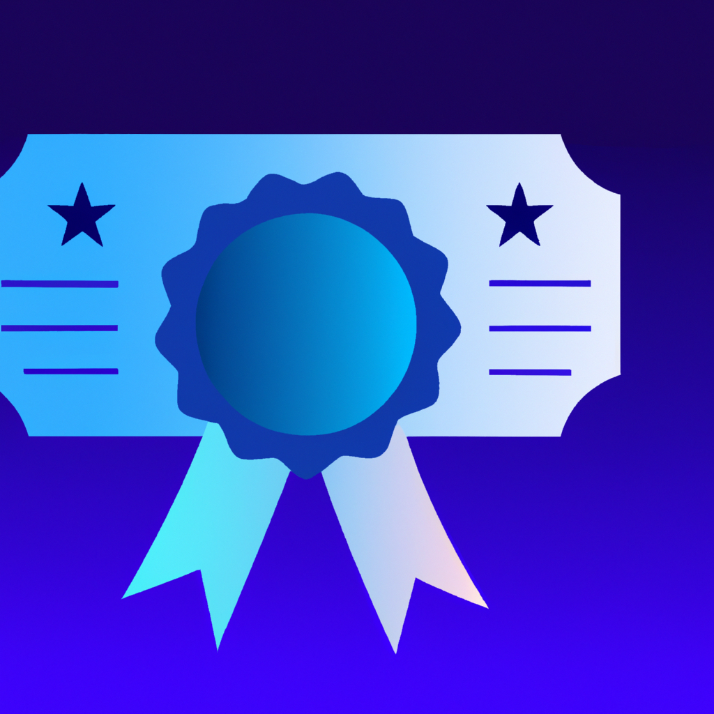 Scholarship certificate illustration with ribbon and star